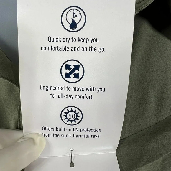 Wrangler All Terrain Gear NWT Mens XXL Olive Mixed Material Shirt Hidden Pockets - Picture 11 of 16